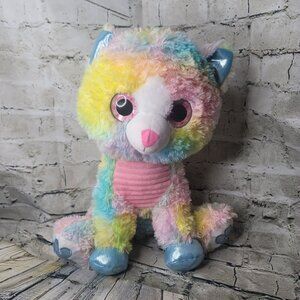 Spark Create Imagine Pastel Tie Dye Rainbow Plush Kitty Cat 18"